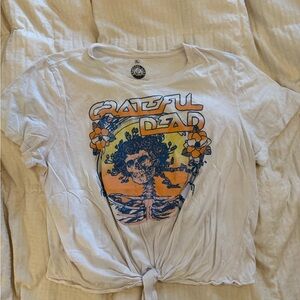 Grateful Dead Graphic Tee CROP tie front